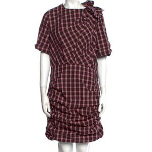 Isabel Etoile Marant Plaid Dress Short Sleeve Size 36 EURO / Size 6 M US NWOT 10